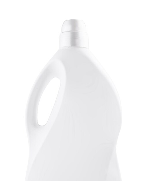 White plastic container for liquid detergent isolated