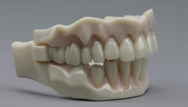 Photo a white plastic dental mold of a mouth