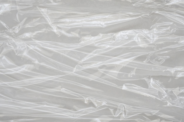 Photo white plastic film wrap texture background