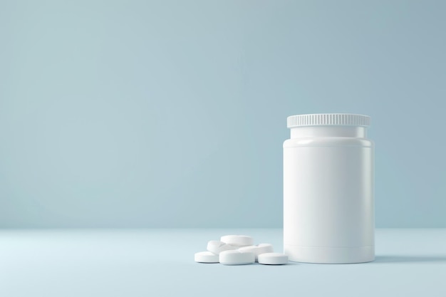 a white plastic jar of pills