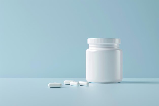 Photo a white plastic jar of pills