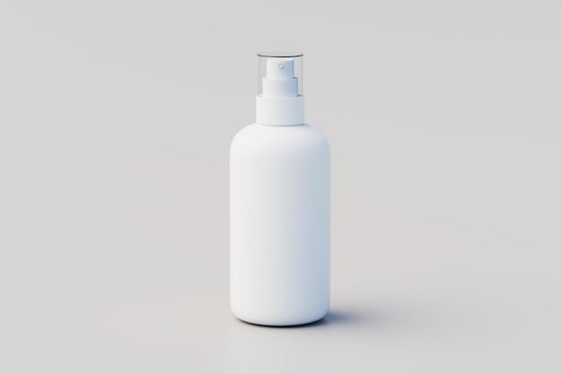 White Plastic Spray Multiple Bottle Mockup 3D Illustration