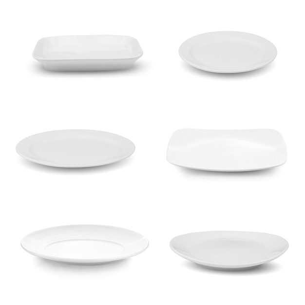 White plate ceramice isolated on white background