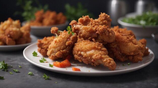 White Plate of Fried Chicken