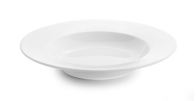 White plate isolated on white background.