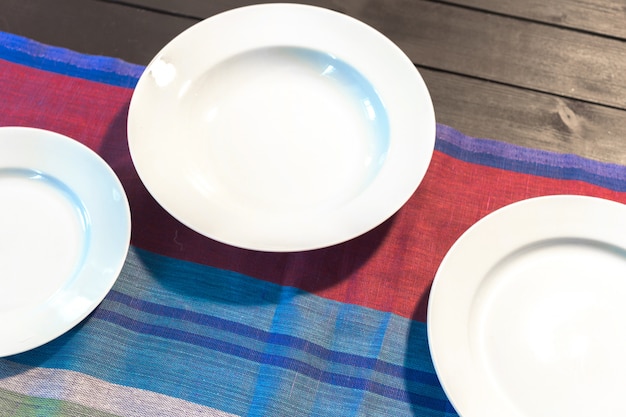 White Plate on a Tablecloth