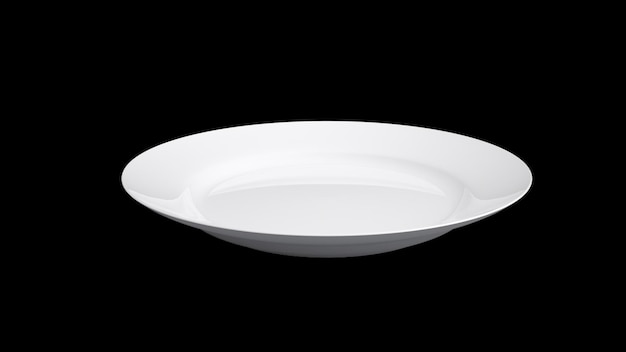 a white plate that is upside down on a black background