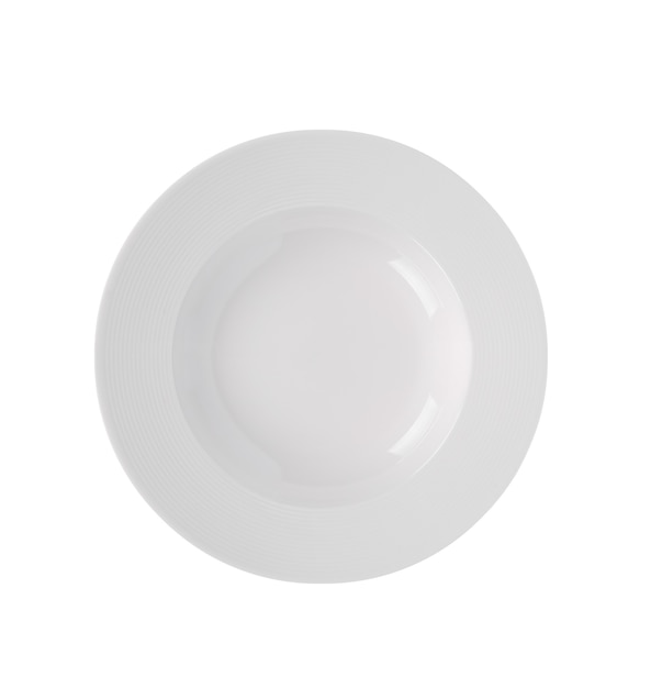 White plate on white background