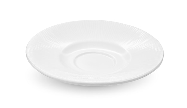 White plate on white background