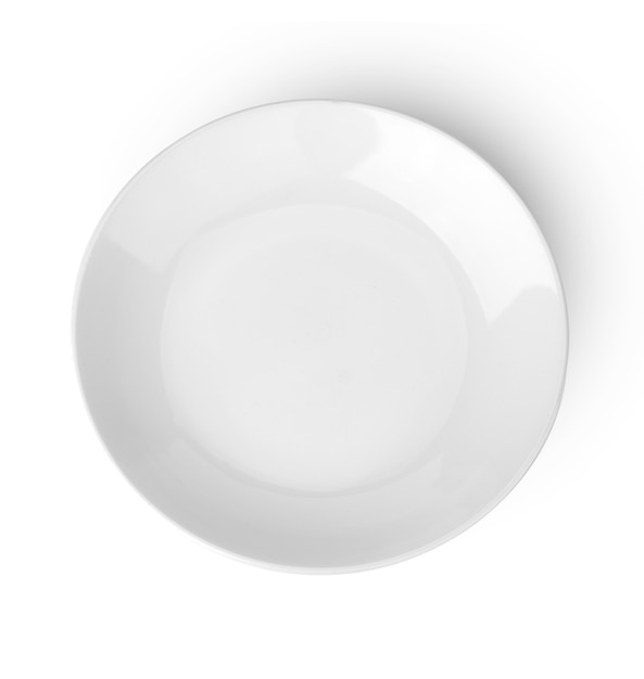 White plate on white isolated