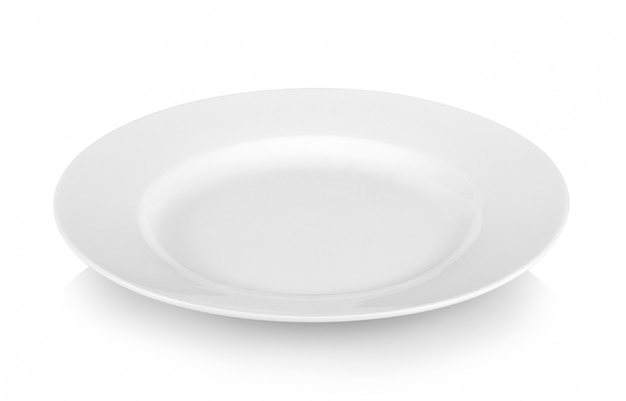 White plate on white space