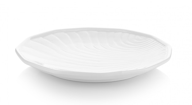 White plate on white space