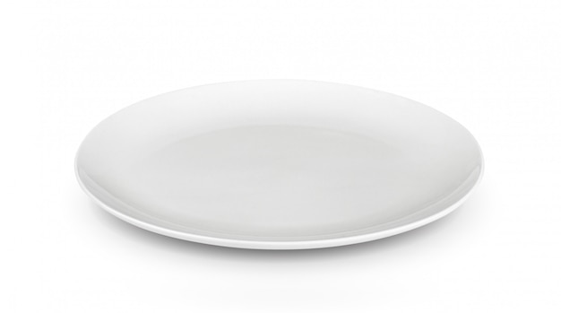 White plate on white space