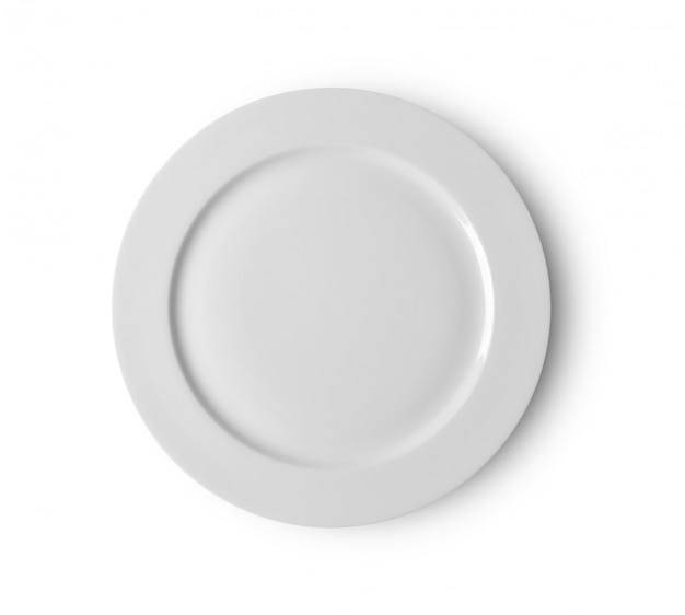 White plate on white surface