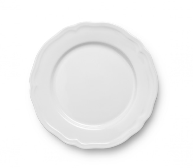 White plate on white surface