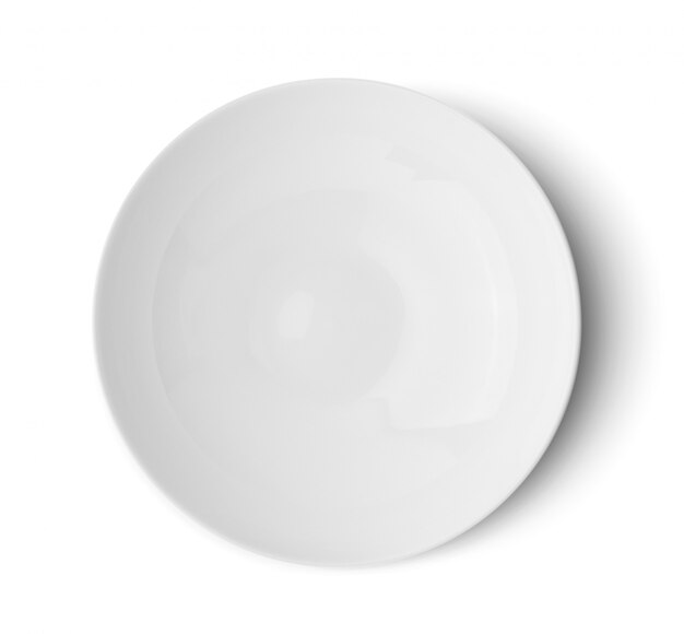 White plate on white surface