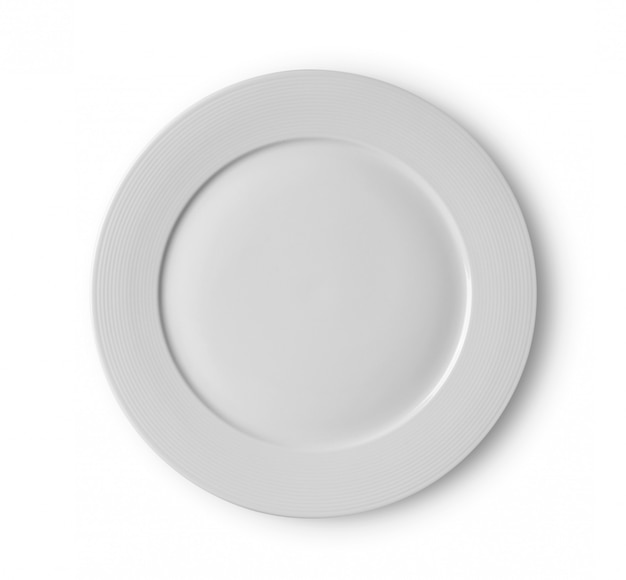 White plate on white surface