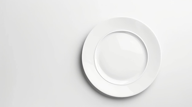 Photo a white plate with a black border