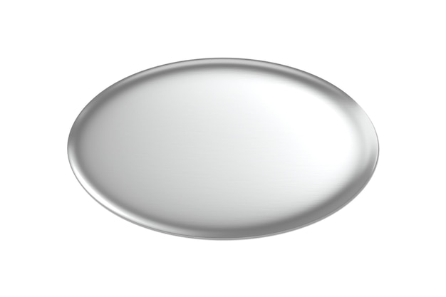 Photo a white plate with a silver rim is sitting on a white background.