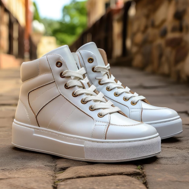 White platform hightop sneakers