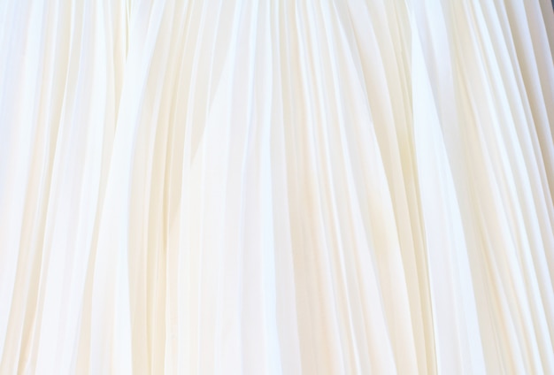 white pleated fabric