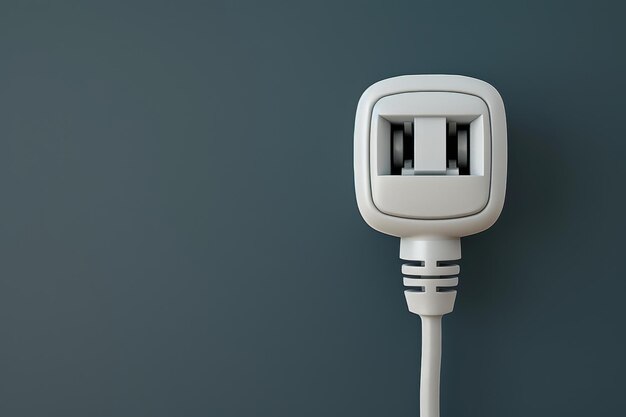 Photo a white plug is shown on a blue background