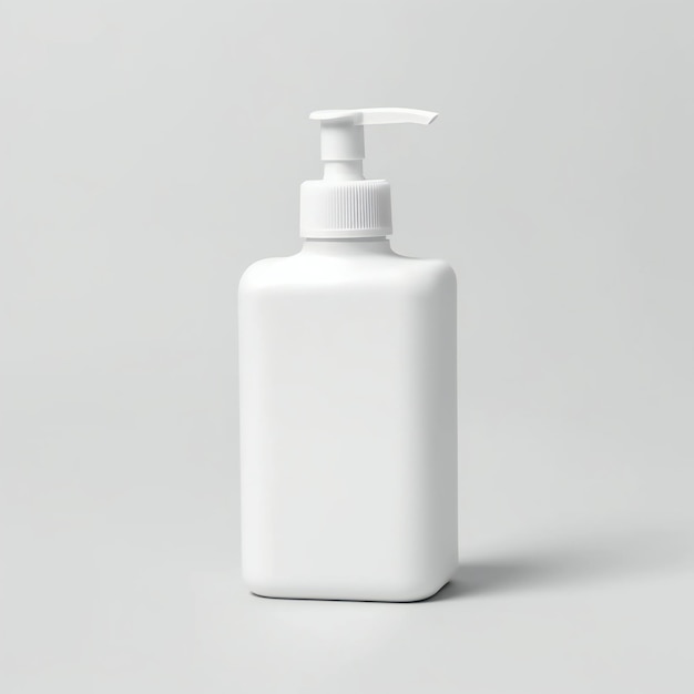 White Podium Display of Empty Cosmetic Bottles