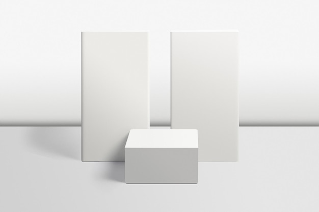 White podium on white background. Perfect platform for showing your prod