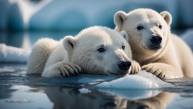 White polar bear in the north