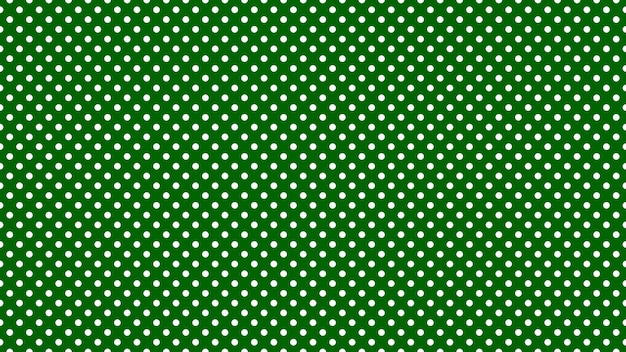 White polka dots over dark green background