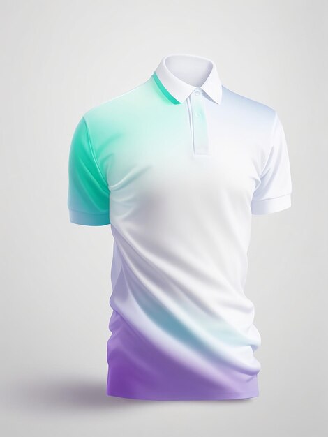 White polo shirt on the gradient blur background