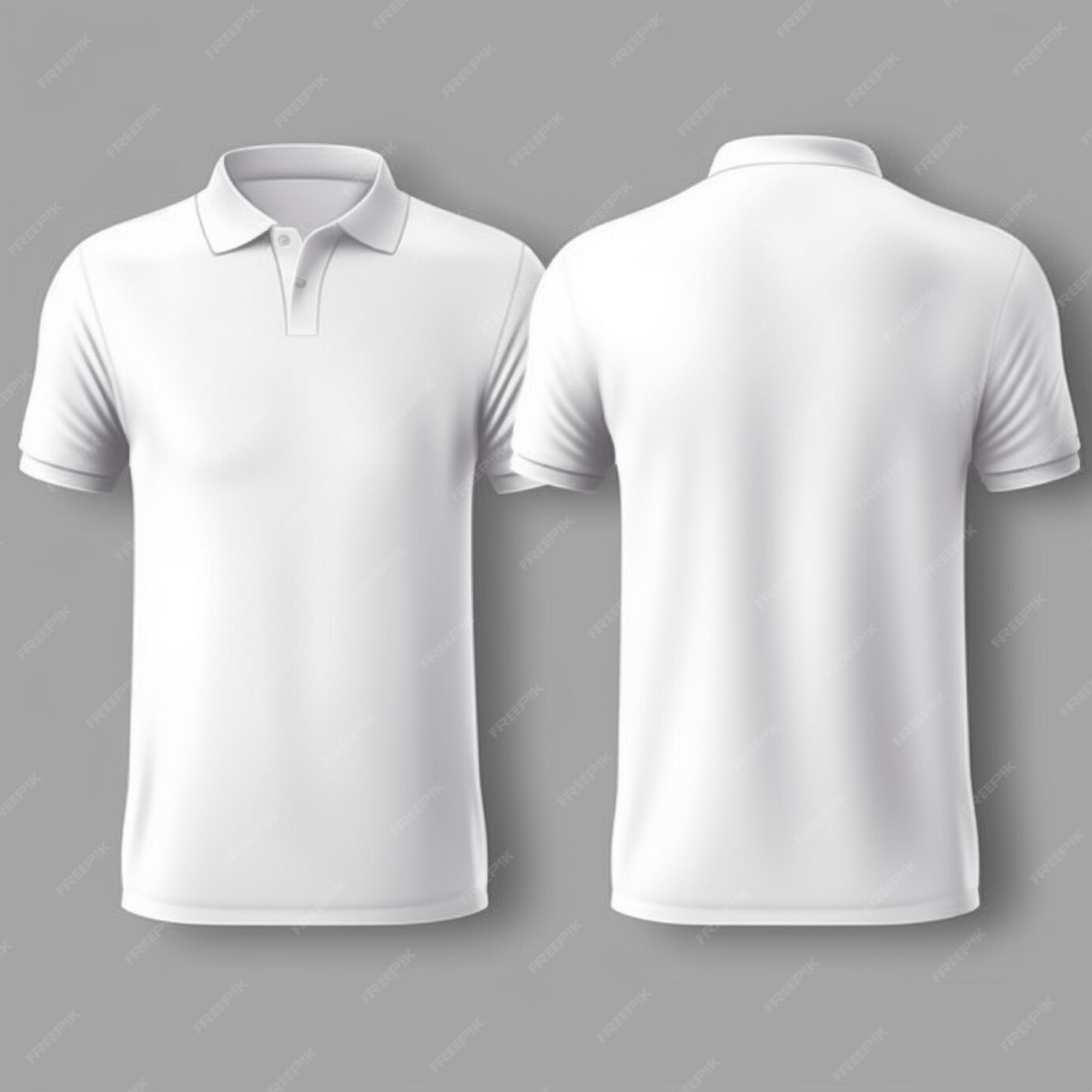 Premium AI Image | White polo shirt template front and back view ...