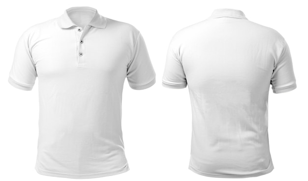 Photo white polo tshirt mock up front and back view shirt design copy space template