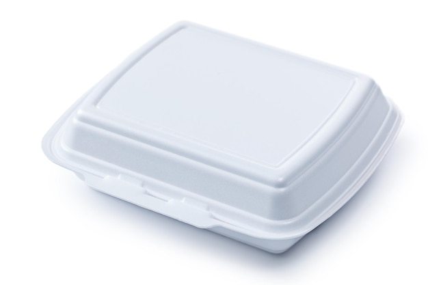 White Polystyrene Food Container Isolated