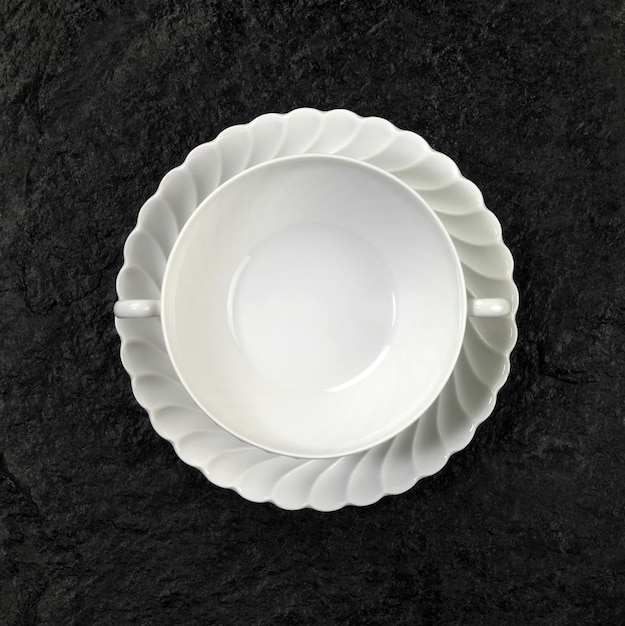 white porcelain soup plate