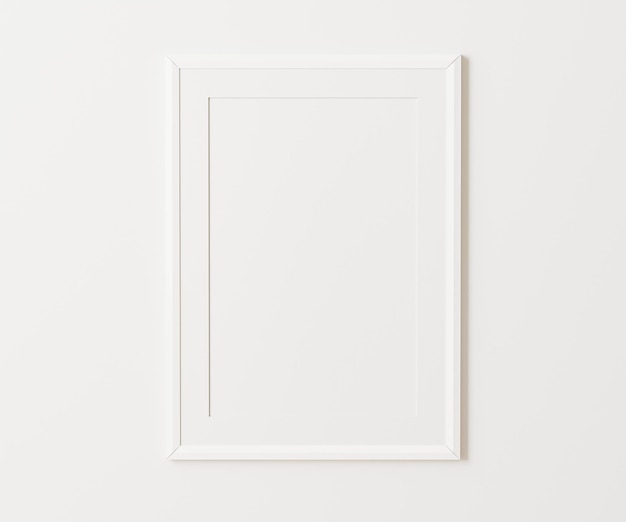 Фото Белая портретная рамка с матовым макетом на белой стене 34 соотношение 30x40 см 18x24quot пустая рамка для плаката макет 3d-рендеринга