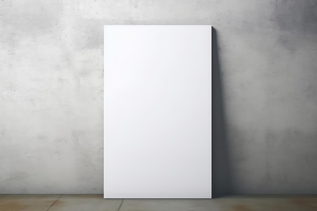 White Poster Against Concrete Wall Mockup