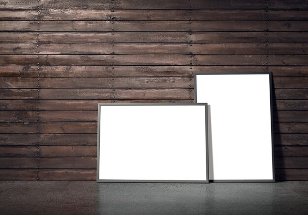 Premium Photo | White poster in black frame