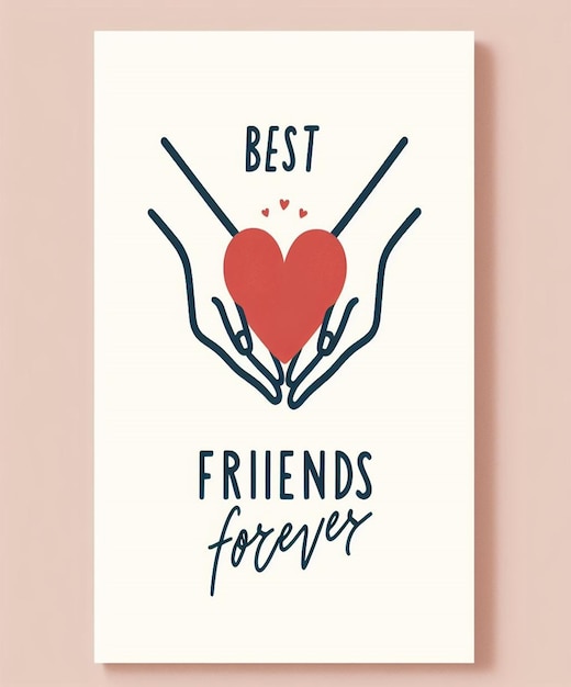 Photo a white poster with the best friends forever in black and blue