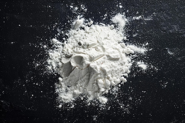 white powder on a black background