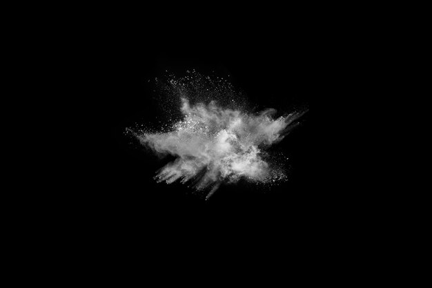 Premium Photo | White powder explosion on black background.