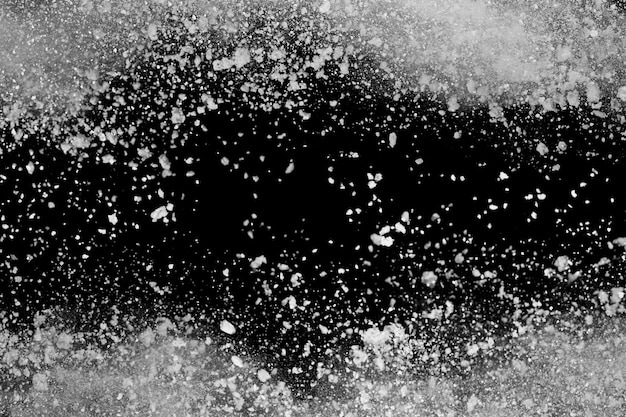 White powder explosion on black background