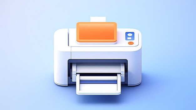 Photo a white printer with an orange lid