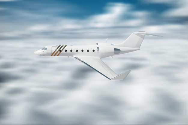 White private business jet flying in the sky fluffy clouds
business flights private jet luxury life corporate travel luxury
travel 3d illustration 3d render