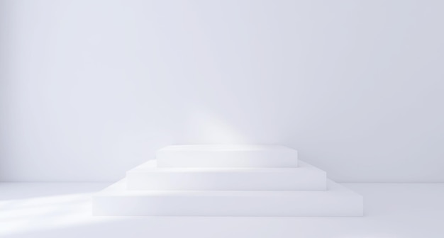 White Product Podium with White Background