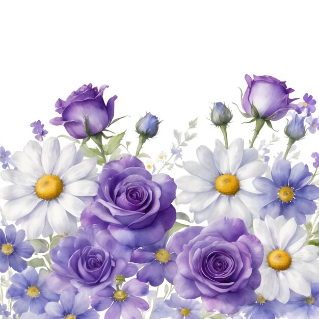 White and purple colors floral design