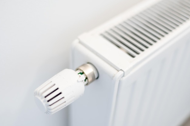 White radiator in an apartment.