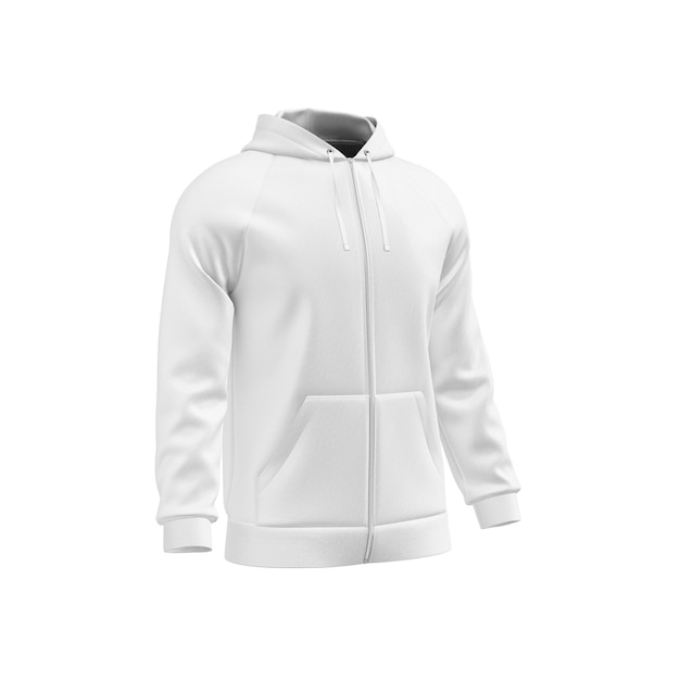 Foto un'immagine di raglan hoodie bianco isolata su uno sfondo bianco