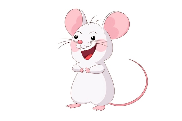 white rat in a white background