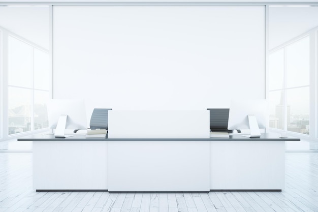 Photo white reception desk